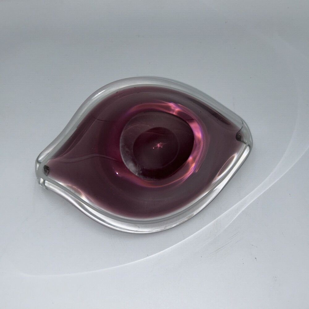 Paul Kedelv - Coquille Flygsfors Pink Purple Art Glass Bowl 1950s- 3 piece set - Picture 9 of 16